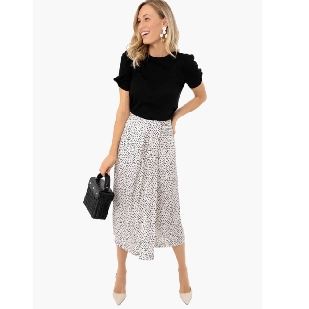 VINCE. Black and White Wrap Skirt - Picture 1 of 15